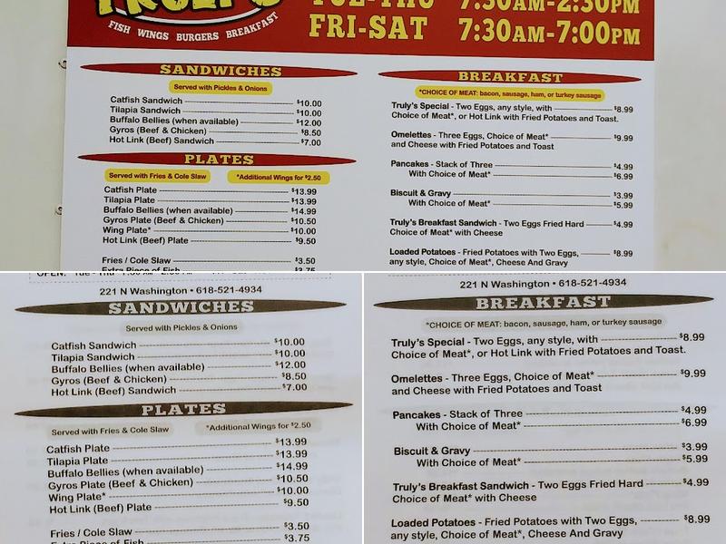 Trulys Menu