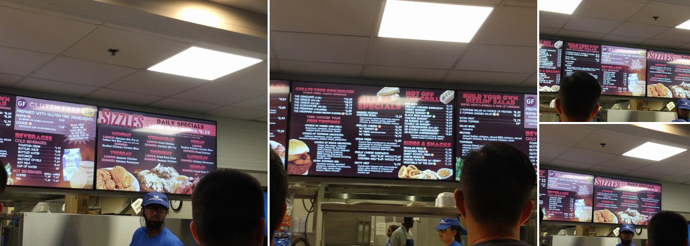 Sizzles Menu