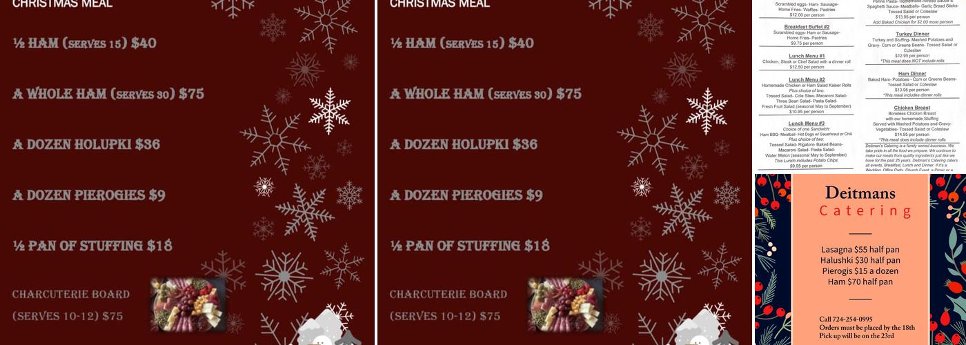 Deitman's Catering Menu