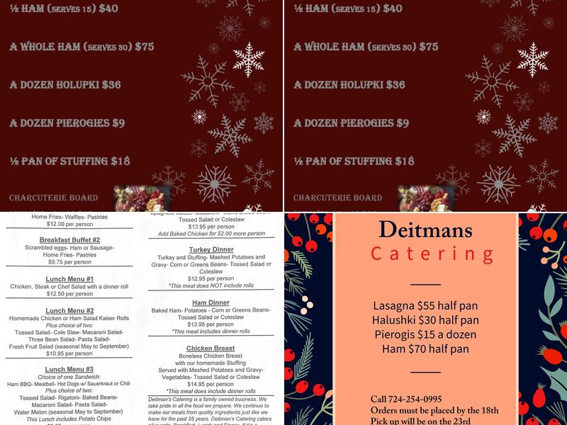 Deitman's Catering Menu