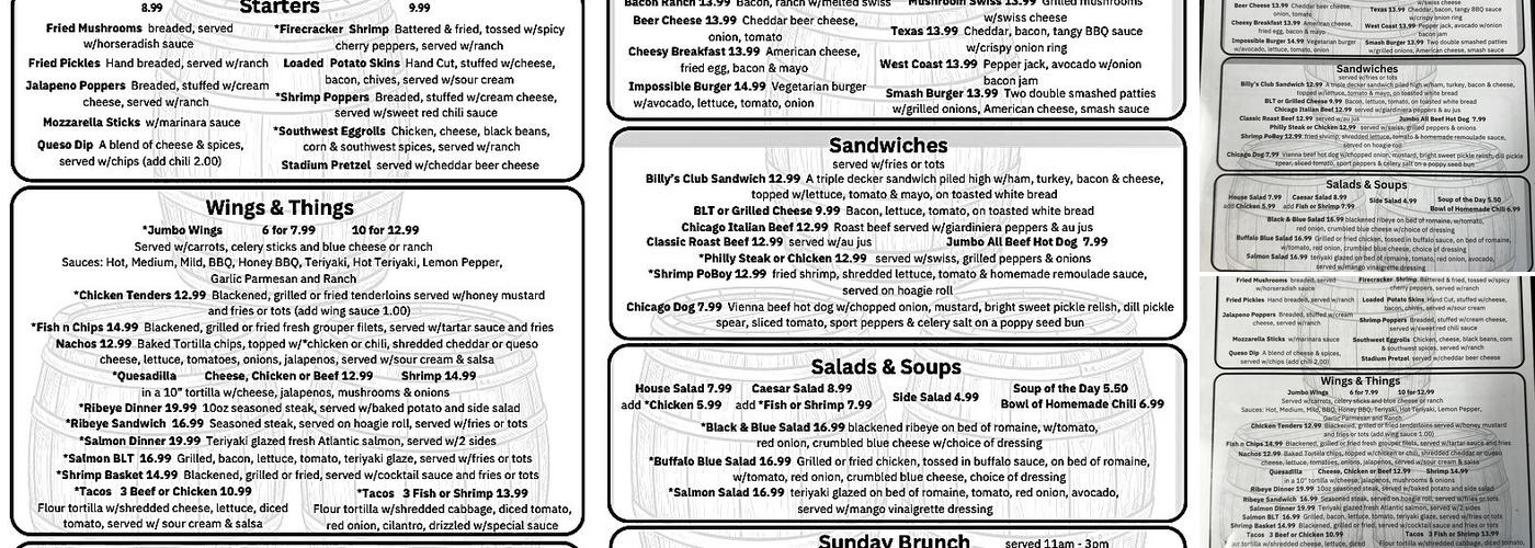Monkey Barrel Menu