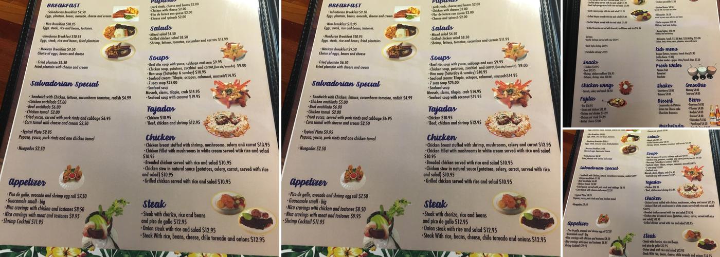 El Volcan Menu