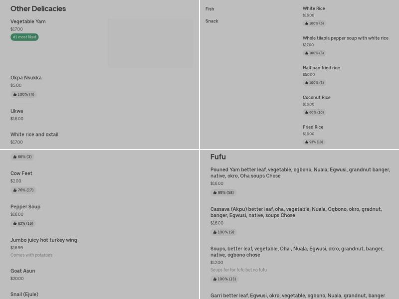 Mas and J International Restaurant Menu