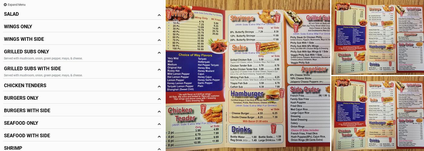 Ruchda Wings Menu