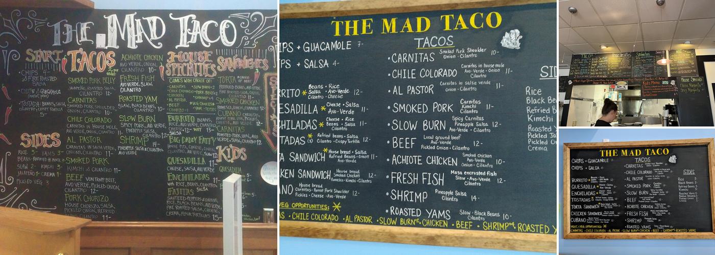 The Mad Taco Menu
