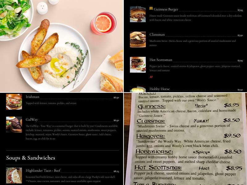 Wooly’s Neighborhood Celtic Pub Menu