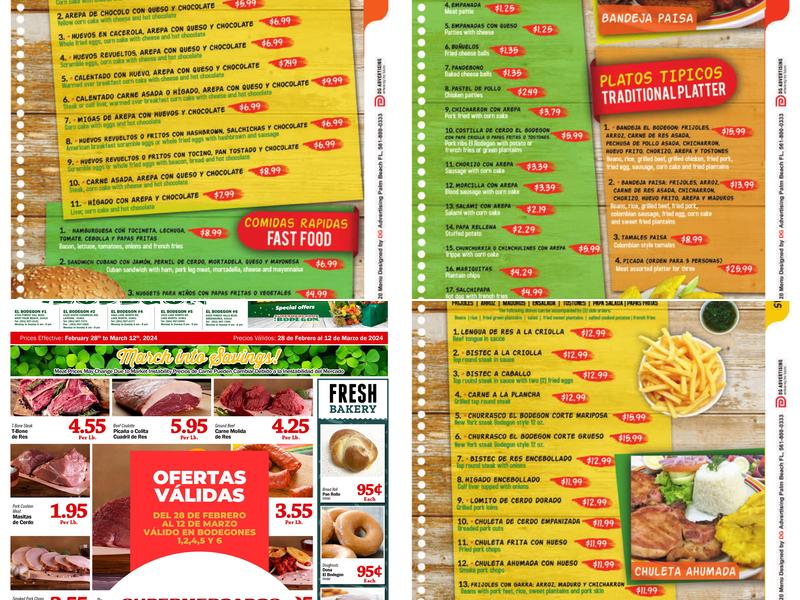 Restaurante El Bodegon Menu