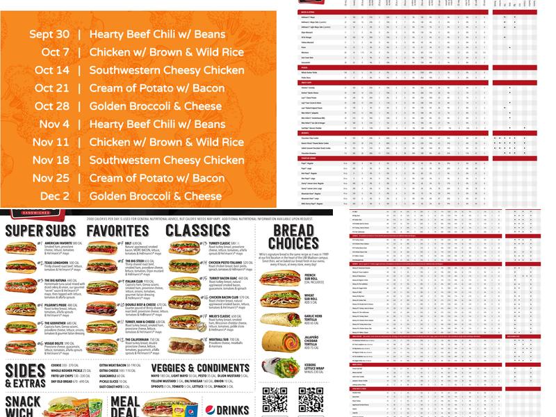 Milio's Sandwiches Menu