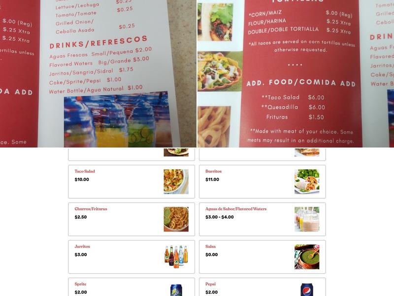 Taqueria Gonzalez Menu