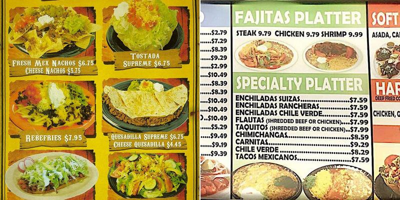 Tacos Doña María Menu