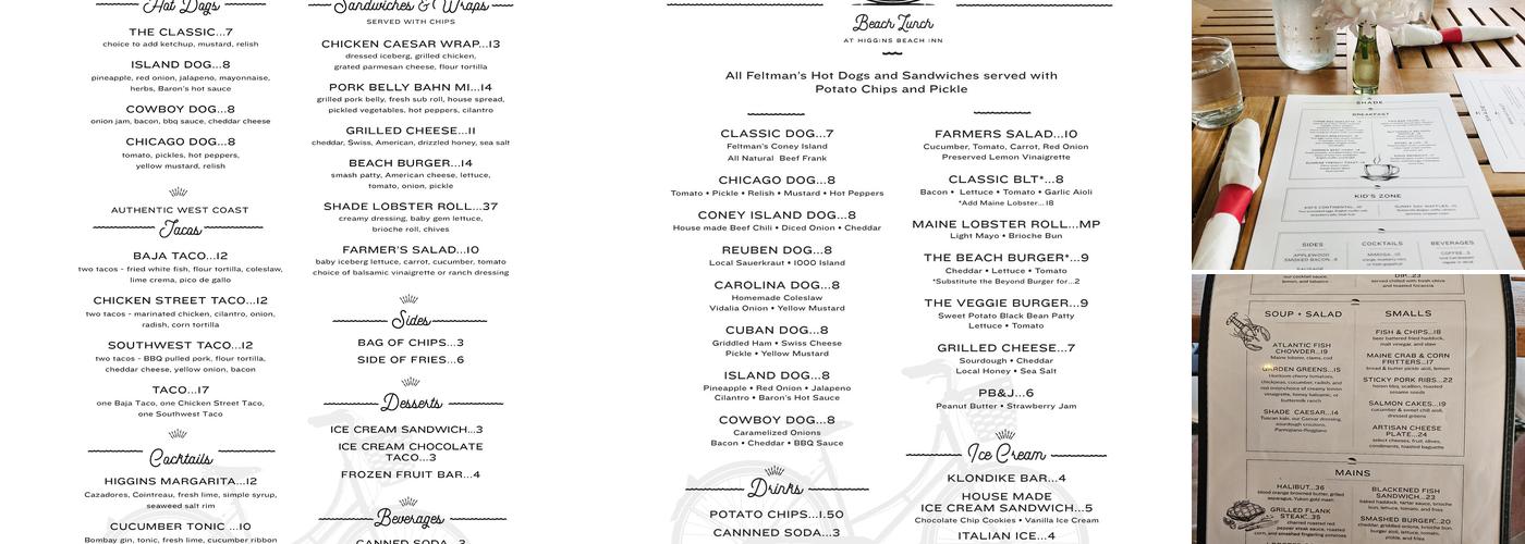 Shade Menu