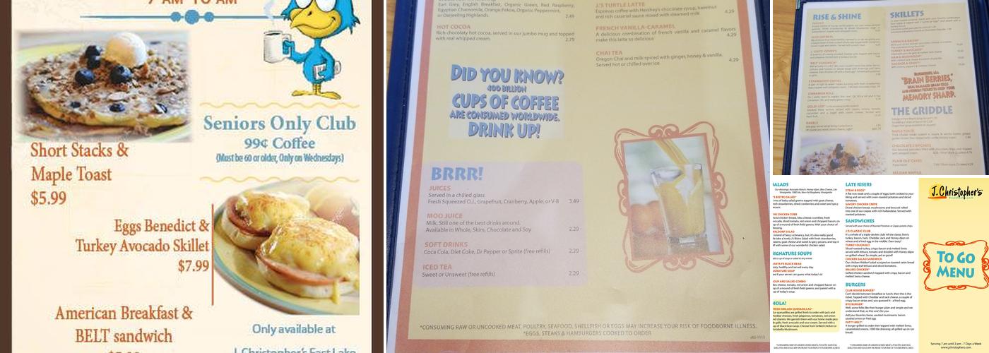 J. Christopher's Menu