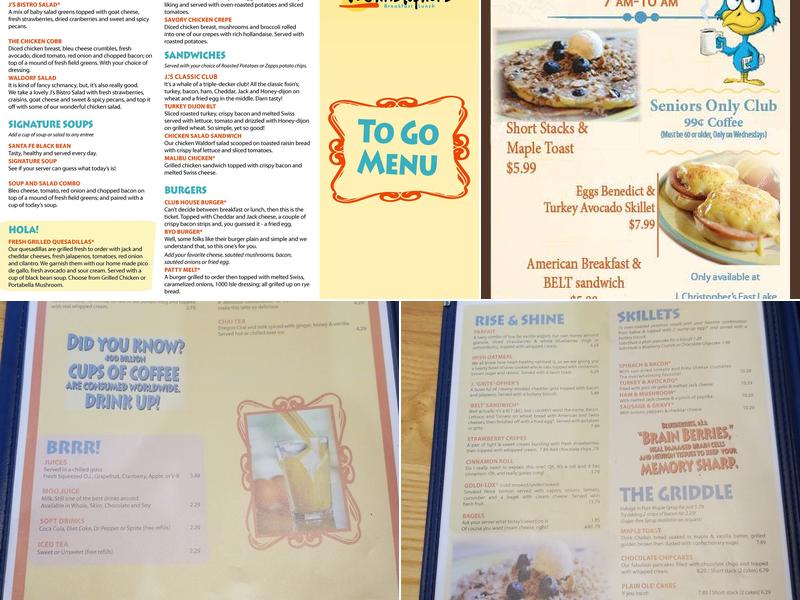 J. Christopher's Menu