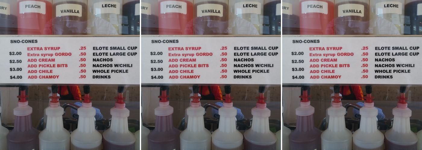 Paraiso - Paradise Shaved Ice & Elotes Menu