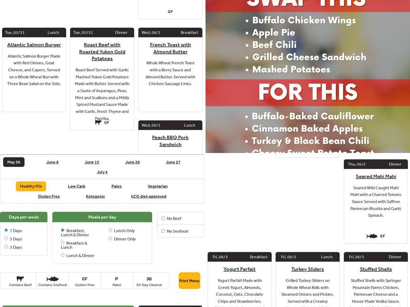 Fresh 'n Fit Cuisine Menu