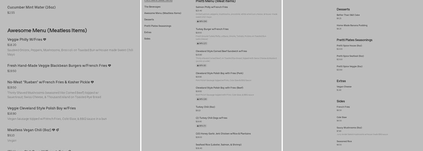 Pretti Plates Brunch Bar Menu