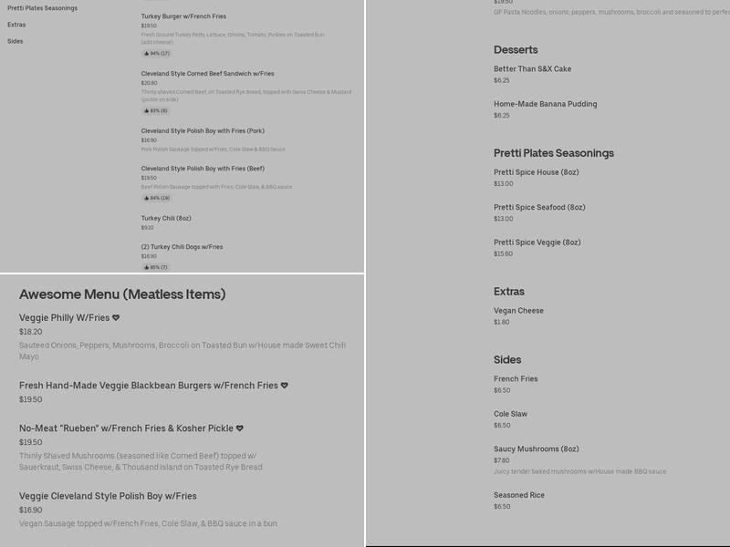 Pretti Plates Brunch Bar Menu
