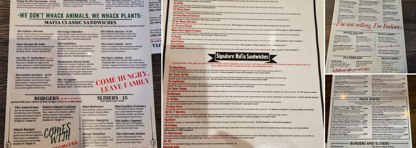 Plant Based Mafia Menu