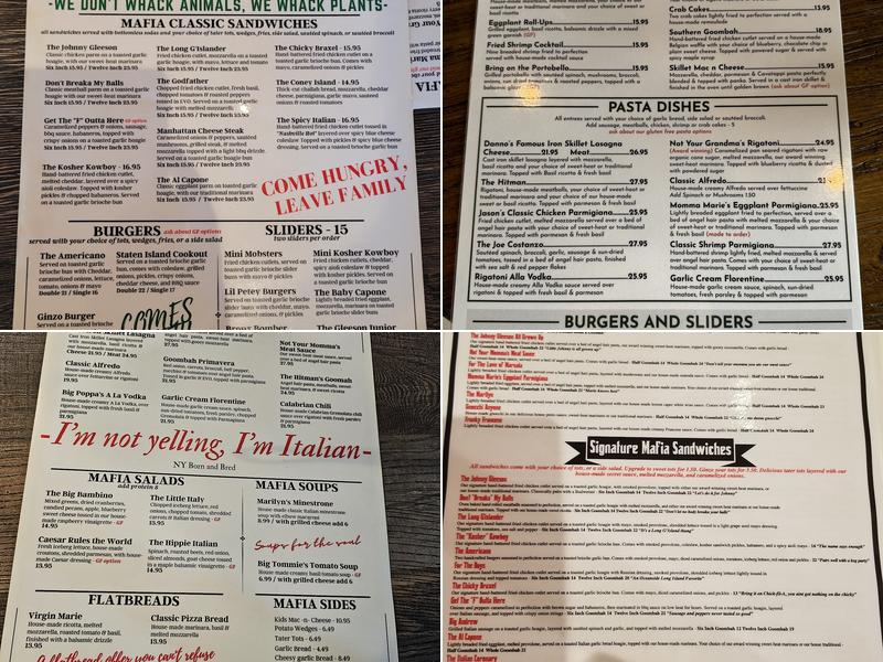 Plant Based Mafia Menu