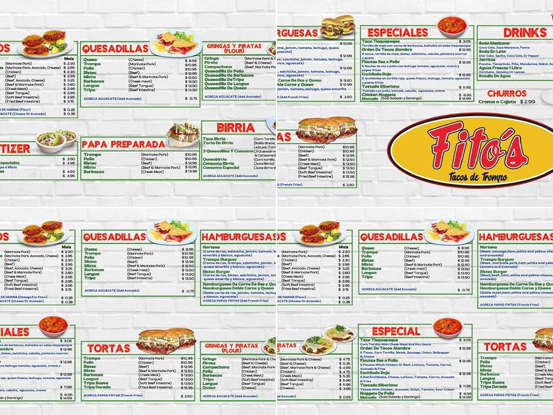Fito's Tacos De Trompo Menu