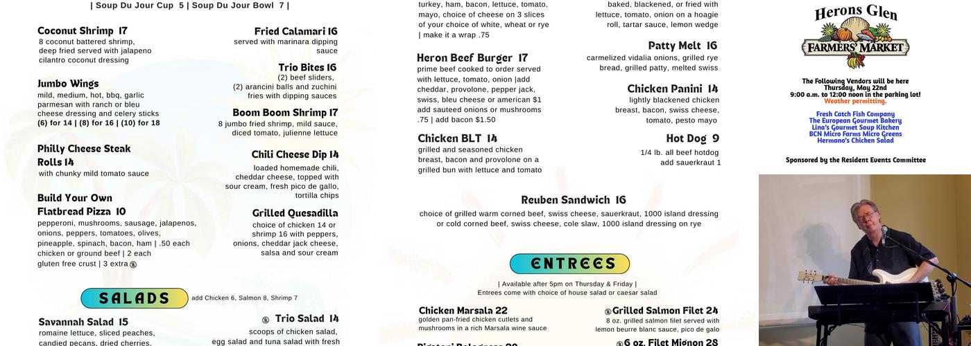 Herons Nest Restaurant Menu