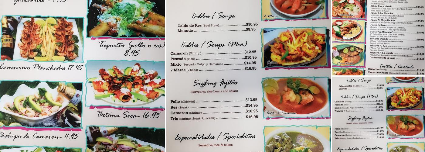 La cascada Menu