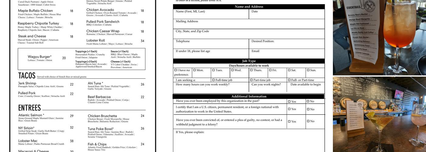 Littleton Freehouse Taproom & Eatery Menu