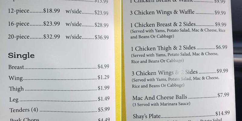 Brothers Fried Chicken and Waffles Menu
