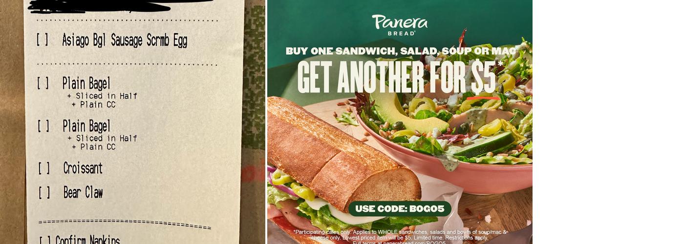 Panera Bread Menu