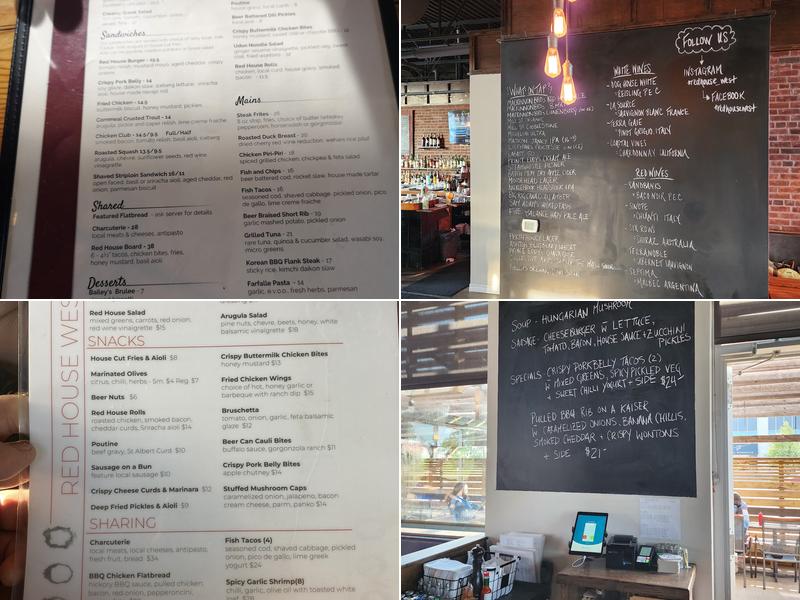 Red House West Menu