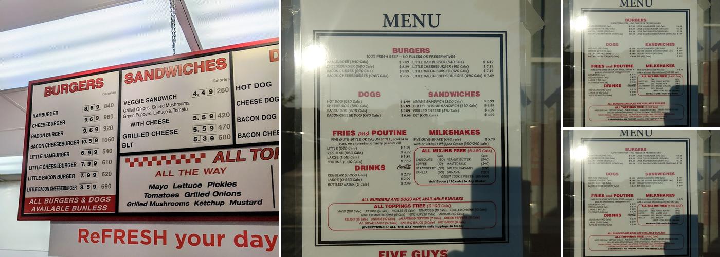 Five Guys Menu