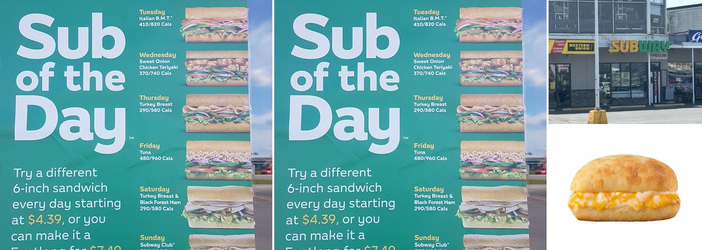 Subway Menu