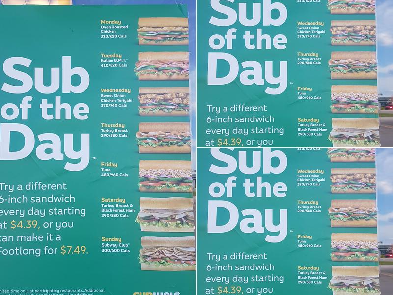 Subway Menu