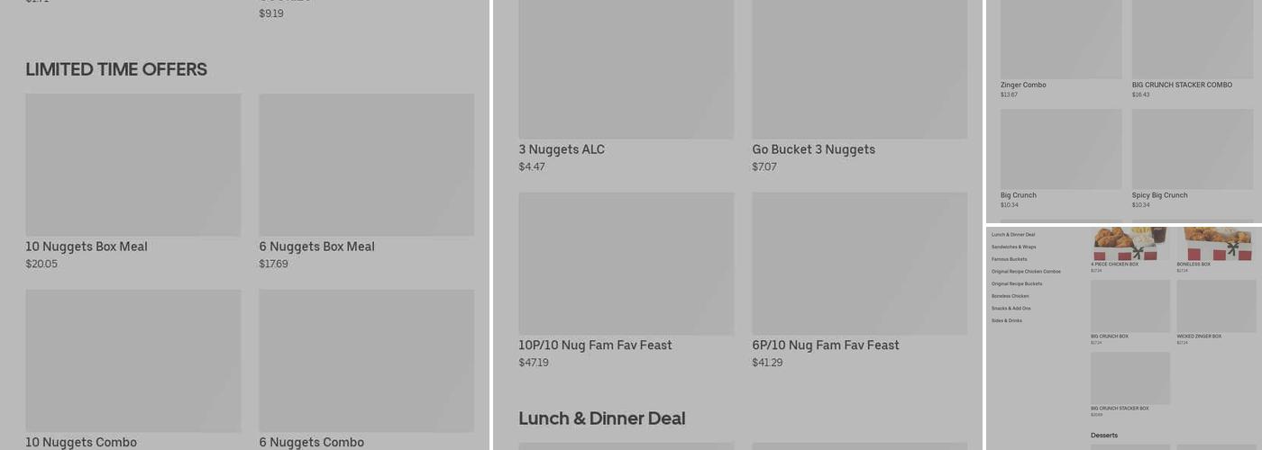 KFC Menu