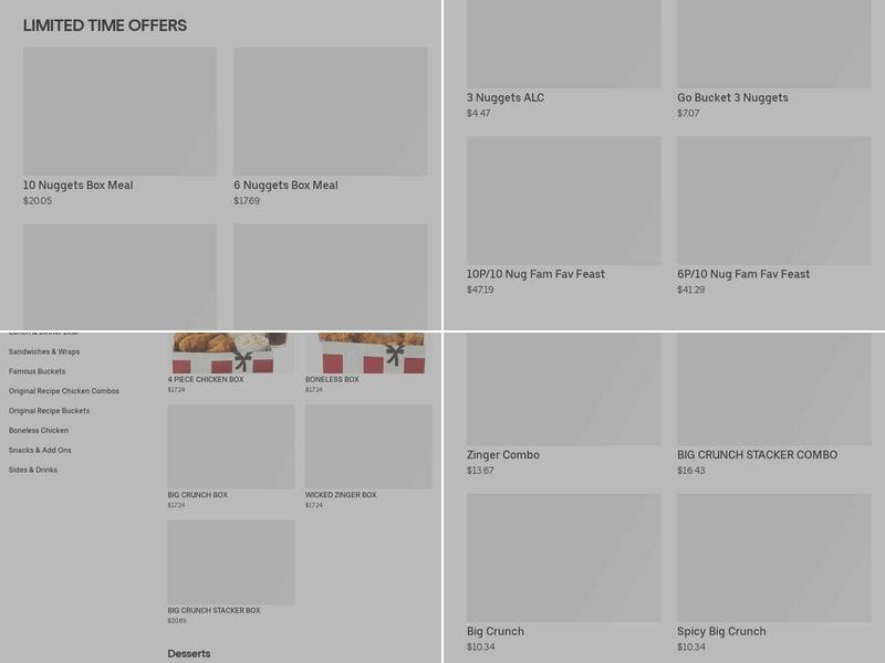 KFC Menu