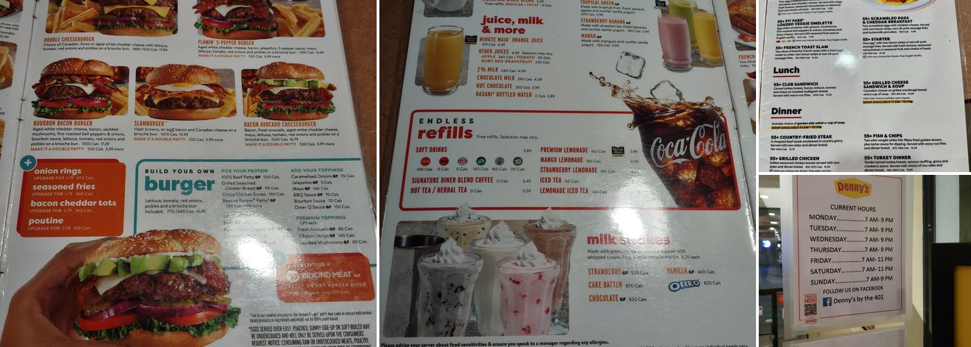 Denny's Restaurant Menu