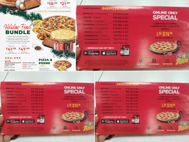 241 Pizza Menu