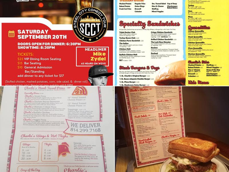 Charlie's Dubois PA Menu