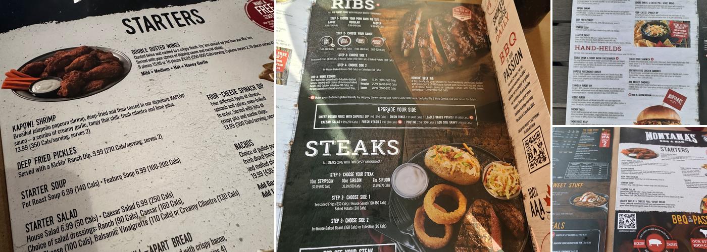 Montana’s BBQ & Bar Menu
