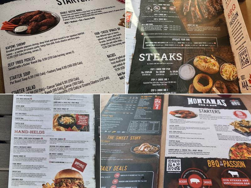 Montana’s BBQ & Bar Menu