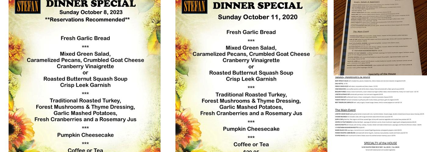 Bistro Stefan Menu