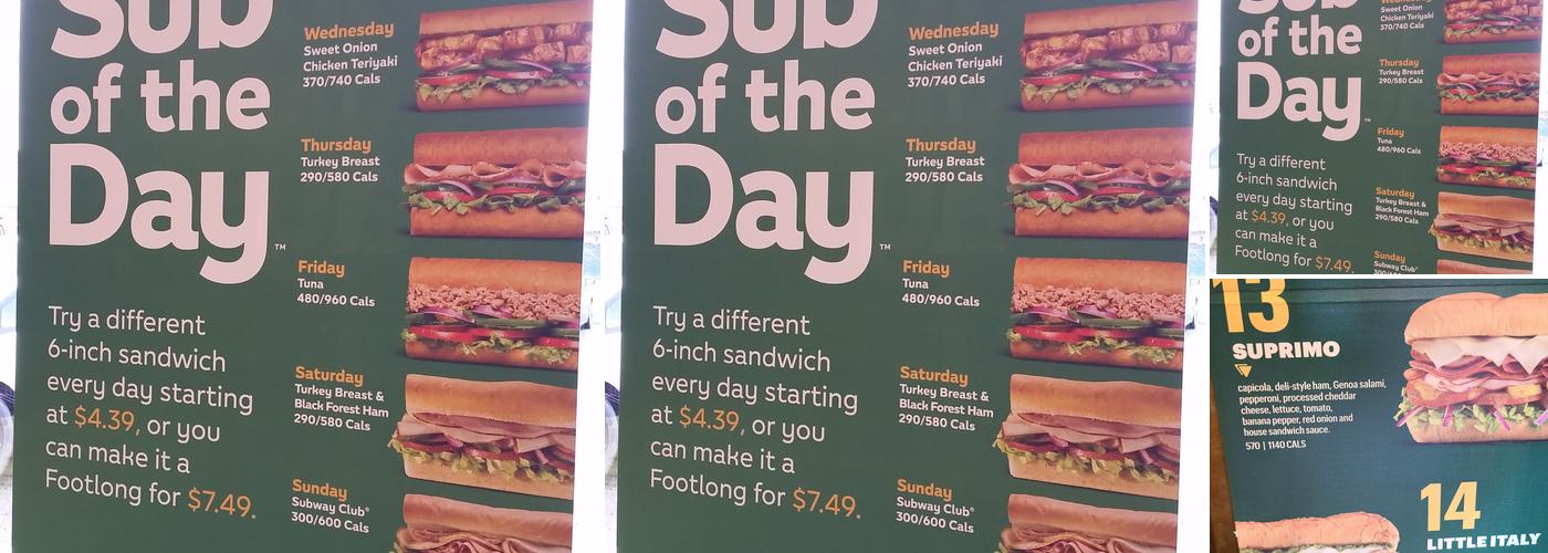 Subway Menu