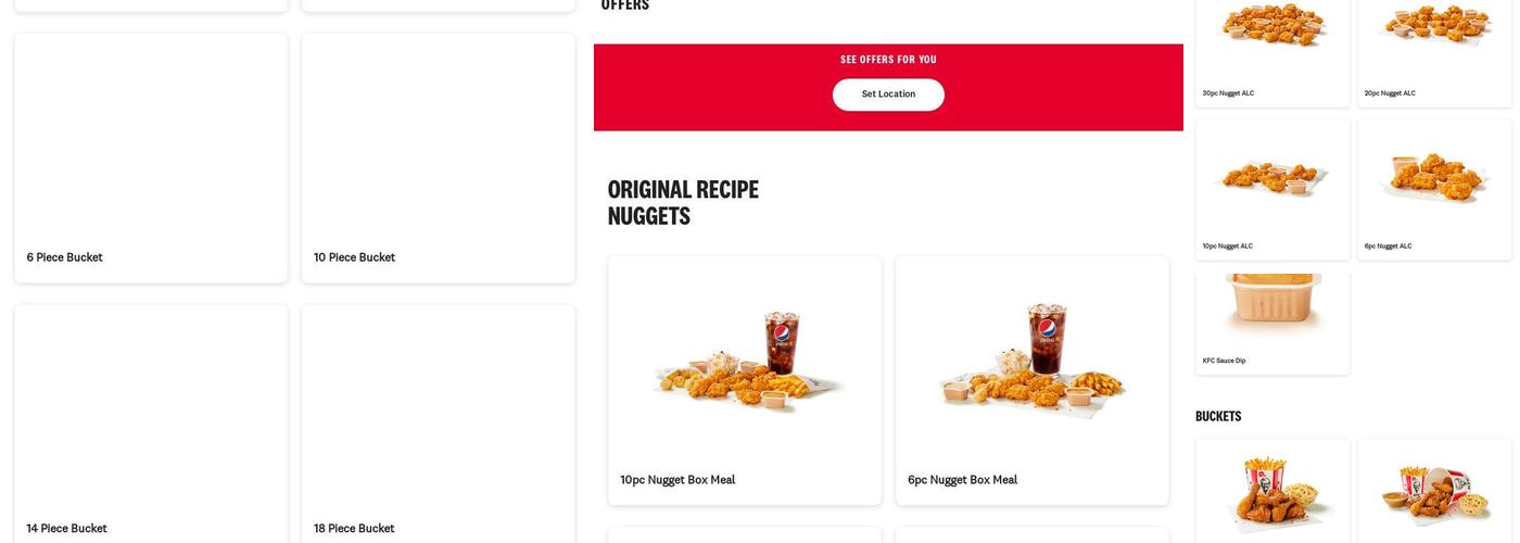 KFC Menu