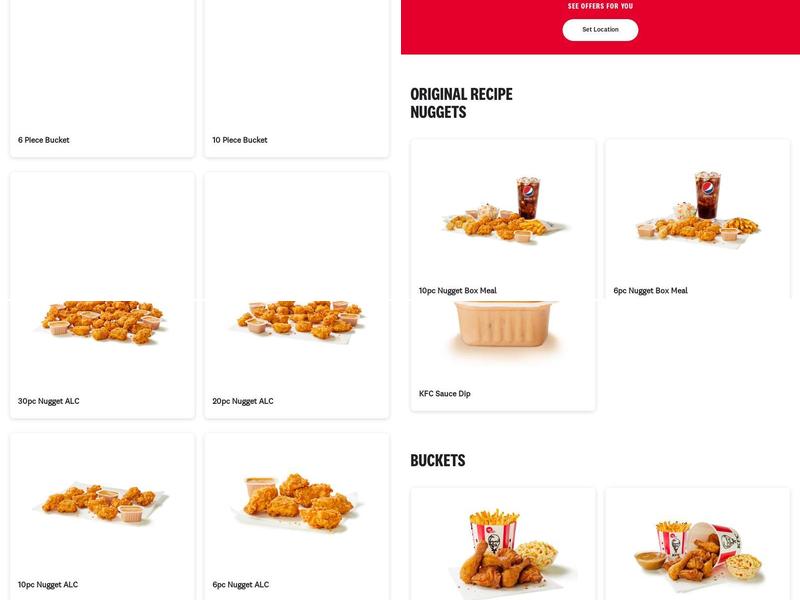 KFC Menu