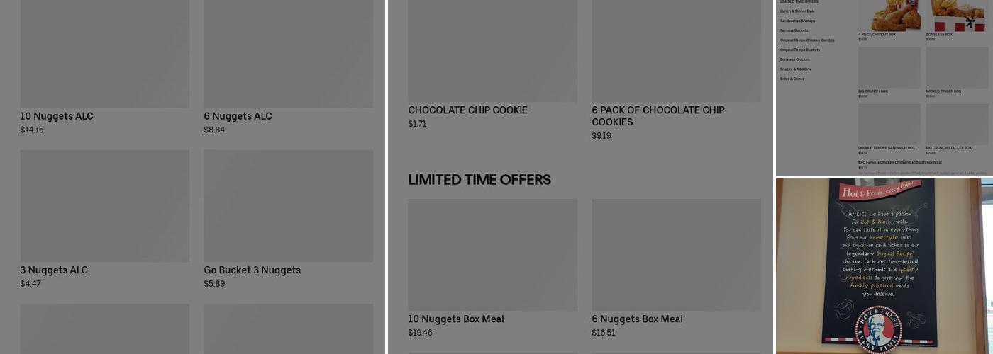 KFC Menu