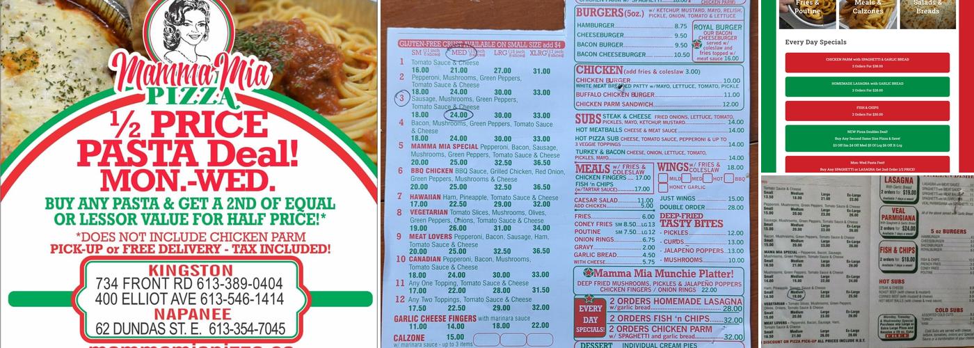 Mamma Mia pizza Menu