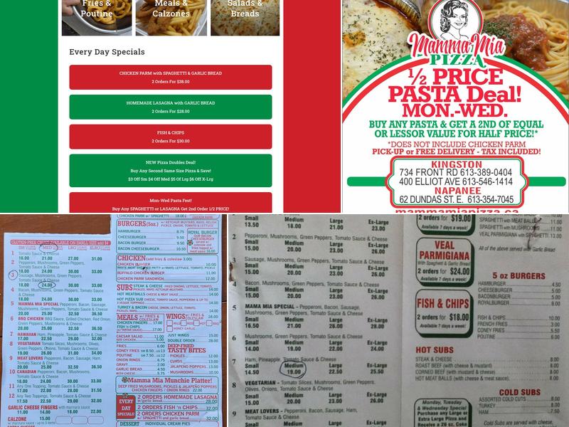 Mamma Mia pizza Menu