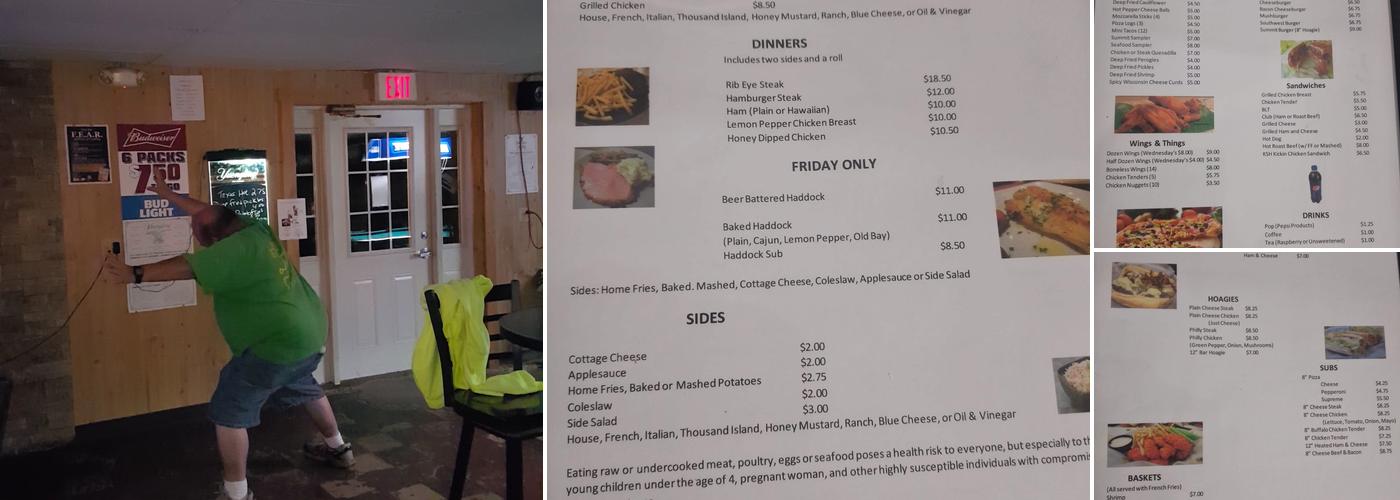 Keating Summit Hotel Menu