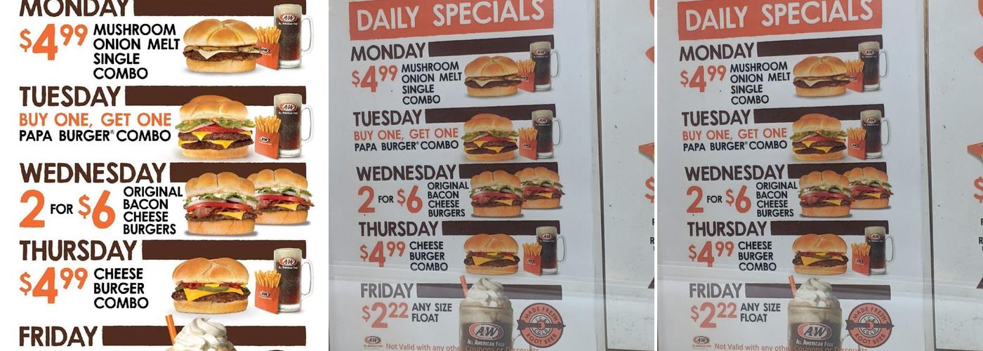 A&W Restaurant Menu