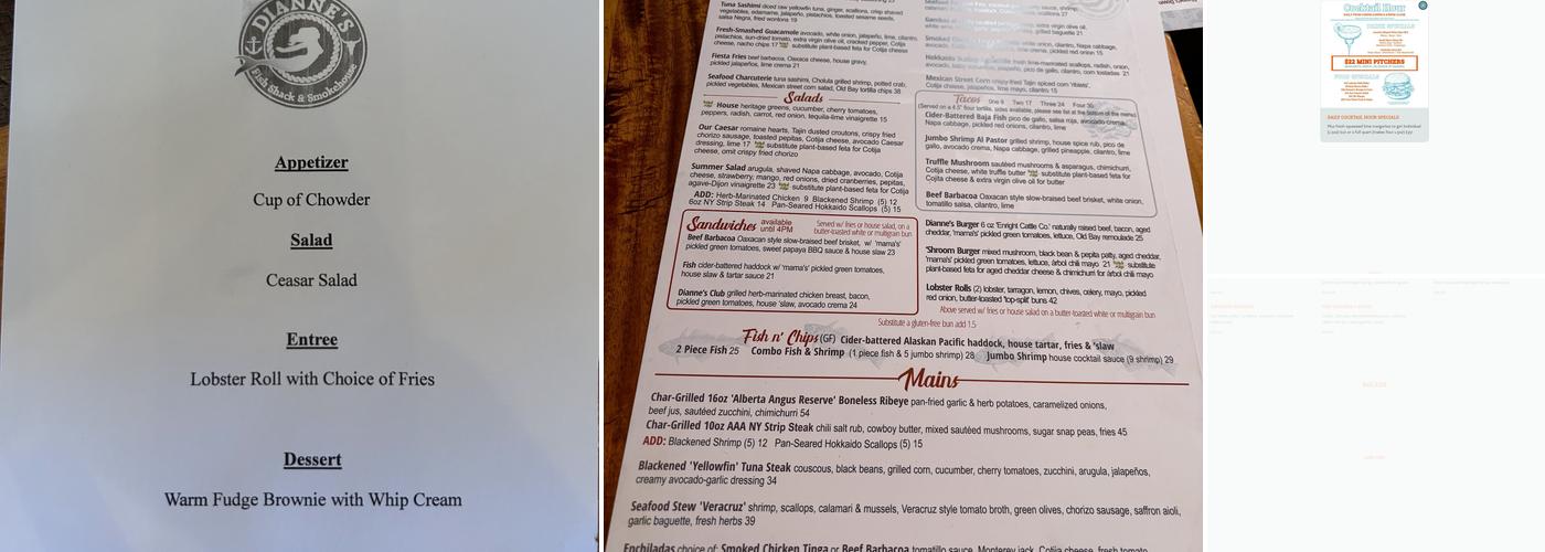 Dianne's Menu